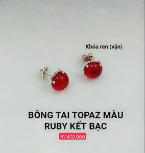 BÔNG TAI BẠC KẾT HỘT TOPAZ